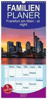 Produktbild: Familienplaner 2027 - Frankfurt am Main - at night mit 5 Spalten (Wandkalender, 21 x 45 cm) CALVENDO