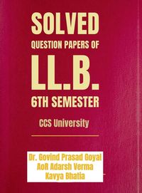 Produktbild: Solved Question Papers of LL.B. 6th Semester