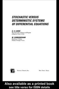 Produktbild: Stochastic versus Deterministic Systems of Differential Equations