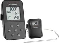 Produktbild: TFA Dostmann 14.1504 Grill-Thermometer Kabelsensor, Alarm, mit Timer, &Uuml;berwachung der Kerntemperatur Niedergaren, Schwein, Rind