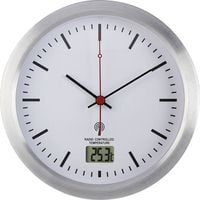 Produktbild: Renkforce E1003R Funk Wanduhr 17cm x 60mm Silber Badezimmer-/Feuchtraum geeignet
