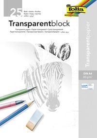 Bild vom Artikel Folia  Transparentpapierblock 80g/m², DIN A4, 25 Blatt, weiß transparent vom Autor 