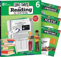 Produktbild: 180 Days(r) Reading, Math, Writing, & Language for Grade 6: 4-Book Set