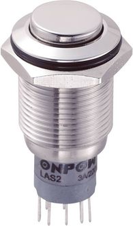Produktbild: TRU COMPONENTS 701920 LAS2GQH-22/S/P Vandalismusgesch&uuml;tzter Drucktaster 250 V/AC 3 A 2 x Ein/(Ein) tastend 1 St.