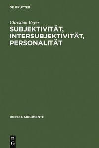 Produktbild: Subjektivit&auml;t, Intersubjektivit&auml;t, Personalit&auml;t