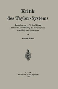 Produktbild: Kritik des Taylor-Systems