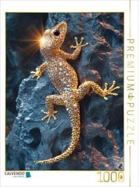 Produktbild: CALVENDO Puzzle Lebendige Juwelen der Natur - Goldene Echse | 1000 Teile Lege-Gr&ouml;&szlig;e 64x48cm Foto-Puzzle f&uuml;r gl&uuml;ckliche Stunden