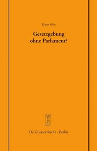 Produktbild: Gesetzgebung ohne Parlament?