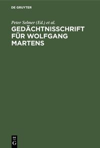 Produktbild: Ged&auml;chtnisschrift f&uuml;r Wolfgang Martens