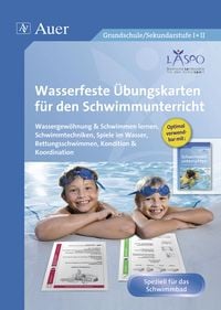Wasserfeste Übungskarten für den Schwimmunterricht
