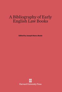 Produktbild: A Bibliography of Early English Law Books