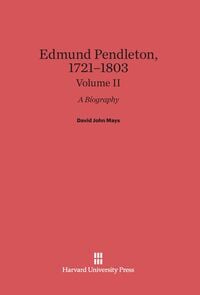 Produktbild: Edmund Pendleton, 1721-1803, Volume II