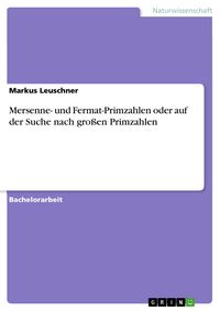Produktbild: Mersenne- und Fermat-Primzahlen oder auf der Suche nach gro&szlig;en Primzahlen