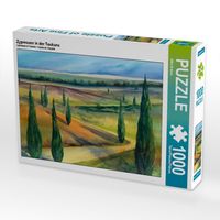 Produktbild: CALVENDO Puzzle Zypressen in der Toskana | 1000 Teile Lege-Gr&ouml;&szlig;e 64x48cm Foto-Puzzle f&uuml;r gl&uuml;ckliche Stunden