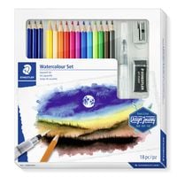 Produktbild: STAEDTLER Mixed Set Aquarell 3 Bleistifte, 12 Farbstifte, 1 Wasserpinsel, 1 Radierer und 1 Metallspitzer