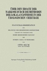 Produktbild: &Uuml;ber den Ersatz der Narkose durch die Methoden der Lokalan&auml;sthesie in der Urologischen Chirurgie