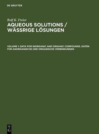 Produktbild: Data for Inorganic and Organic Compounds. Daten f&uuml;r Anorganische und Organische Verbindungen