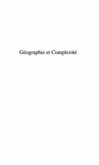 Produktbild: Geographie et complexite: les espaces