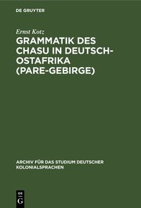Produktbild: Grammatik des Chasu in Deutsch-Ostafrika (Pare-Gebirge)