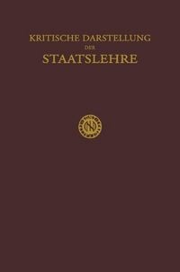 Produktbild: Kritische Darstellung der Staatslehre