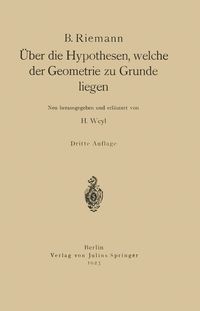 Produktbild: &Uuml;ber die Hypothesen, welche der Geometrie zu Grunde liegen