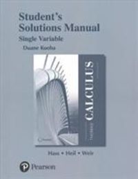 Produktbild: Hass, J: Student Solutions Manual Thomas' Calculus, Single V
