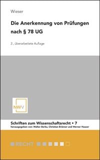 Produktbild: Die Anerkennung von Pr&uuml;fungen nach &sect; 78 UG