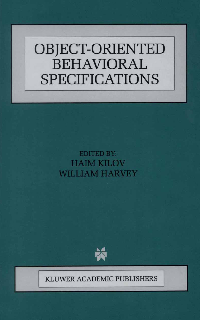 Produktbild: Object-Oriented Behavioral Specifications
