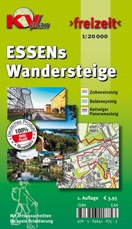 Produktbild: ESSENs Wandersteige, KVplan, Wanderkarte/Zollvereinsteig/Baldeneysteig/Kettwiger Panoramasteig, 1:20.000