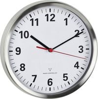 Produktbild: TFA Dostmann 60.3529.02 Funk Wanduhr 22 cm x 45 mm Aluminium Leisegang-Uhrwerk, Energiesparfunktion