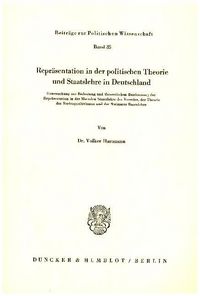 Produktbild: Repr&auml;sentation in der politischen Theorie und Staatslehre in Deutschland.