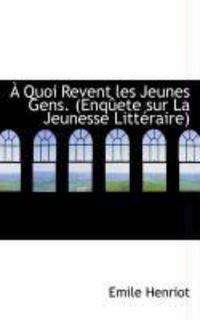 Produktbild: Quoi Revent Les Jeunes Gens. (Enq Ete Sur La Jeunesse Litt Raire)