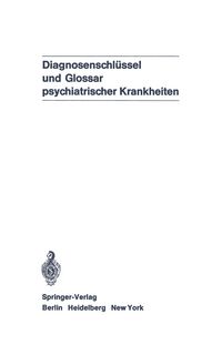 Produktbild: Diagnosenschl&uuml;ssel und Glossar psychiatrischer Krankheiten