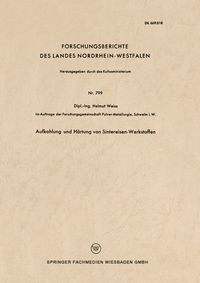 Produktbild: Aufkohlung und H&auml;rtung von Sintereisen-Werkstoffen