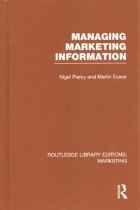 Produktbild: Managing Marketing Information (RLE Marketing)