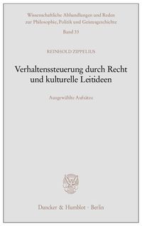 Produktbild: Verhaltenssteuerung durch Recht und kulturelle Leitideen.