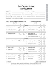 Produktbild: The Capute Scales Scoring Sheets