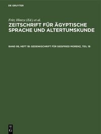 Produktbild: Gedenkschrift f&uuml;r Siegfried Morenz, Teil 1b