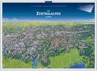Produktbild: KOMPASS Panorama-Poster Die Zentralalpen, Le Alpi