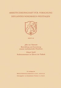 Produktbild: Entwicklung und Ausnutzung neuerer mathematischer Maschinen / Rechenautomaten im Dienste der Technik