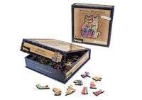Produktbild: Artefakt Holzpuzzle 2 in 1 Katze, 160 Teile, in magnetischer Klappschachtel