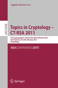 Produktbild: Topics in Cryptology -- CT-RSA 2011