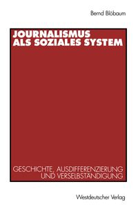 Produktbild: Journalismus als soziales System