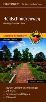 Produktbild: Publicpress Leporello Wanderkarte Heidschnuckenweg 1:35.000