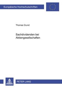 Produktbild: Sachdividenden bei Aktiengesellschaften