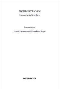Produktbild: Norbert Horn, Gesammelte Schriften