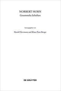 Produktbild: Norbert Horn, Gesammelte Schriften