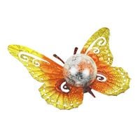 Produktbild: LED Solarlampe Schmetterling, Gold/Orange, dekorative Gartenbeleuchtung