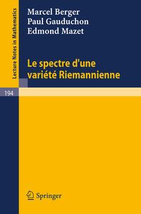 Produktbild: Le Spectre d`une Variete Riemannienne