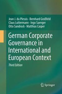 Produktbild: German Corporate Governance in International and European Context